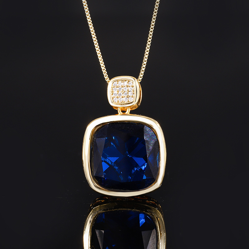 2:Blue spindle pendant with chain