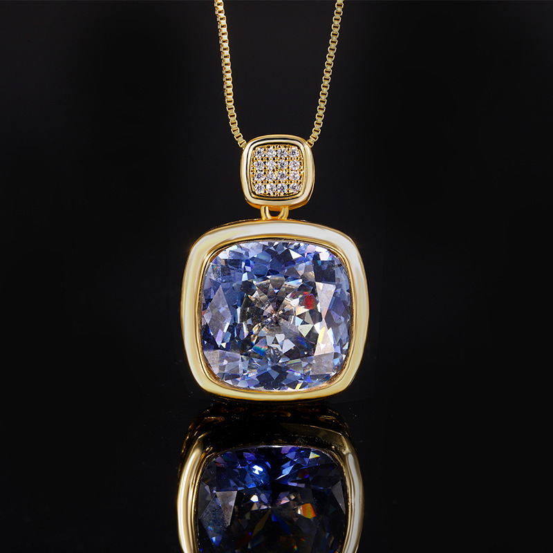 4:Bird's nest cut white blue plated pendant with chain