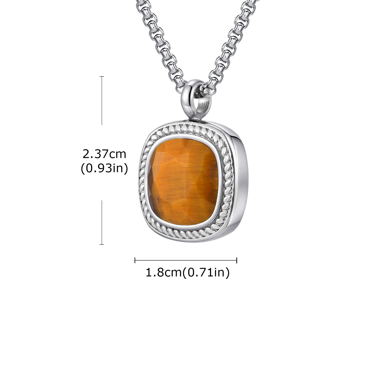 3:Tiger eye square pendant