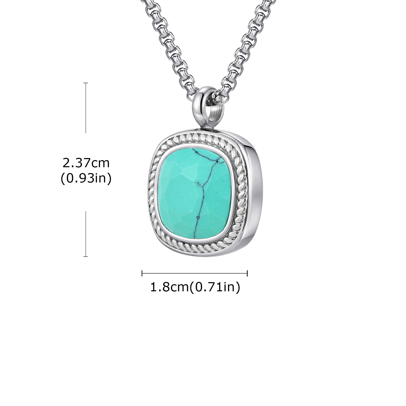 4:Turquoise square pendant