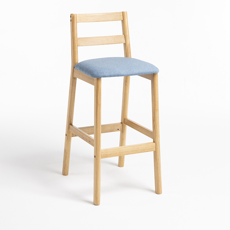 log color wooden frame   blue linen