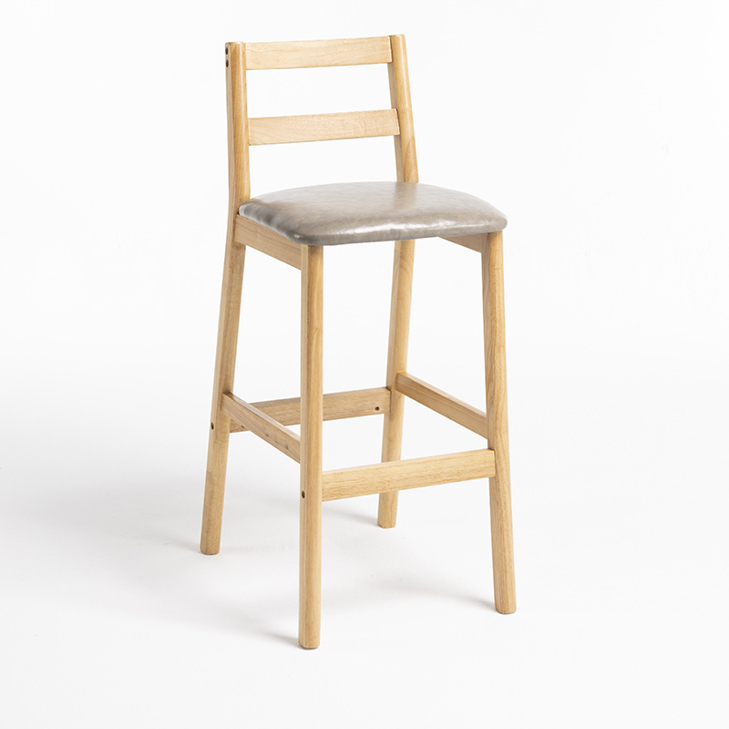 log color wooden frame   gray leather