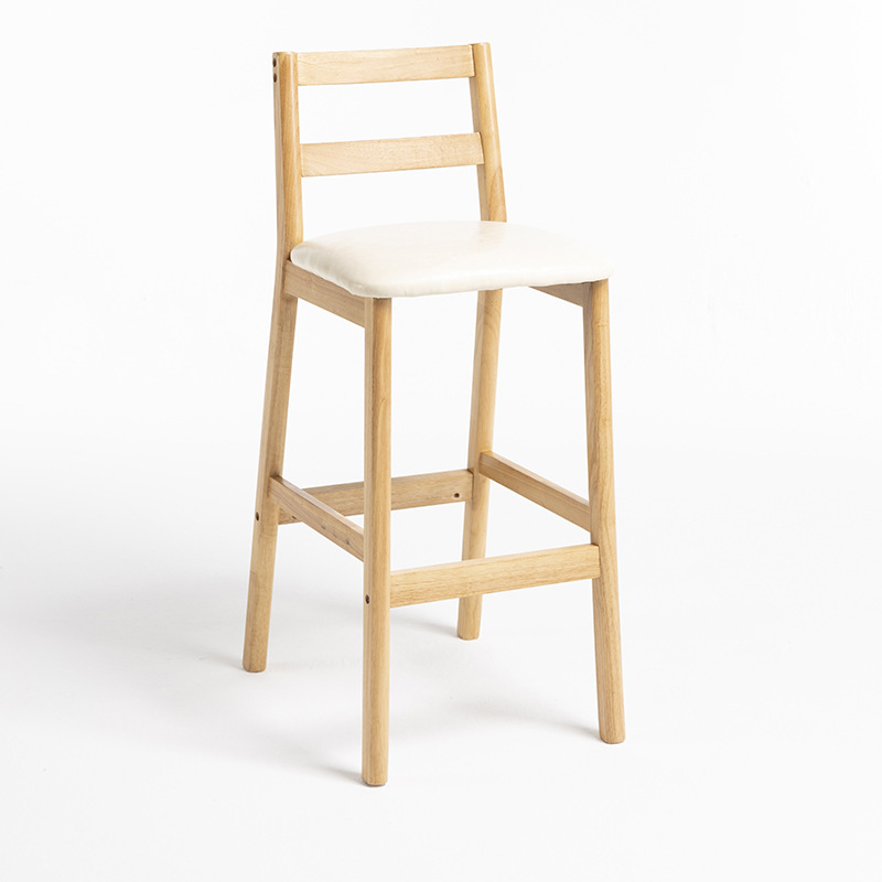 log color wooden frame   off-white leather