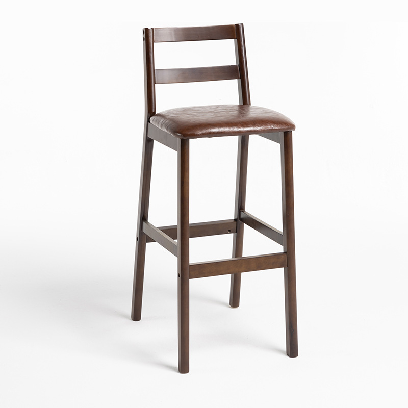 brown wooden frame   brown leather