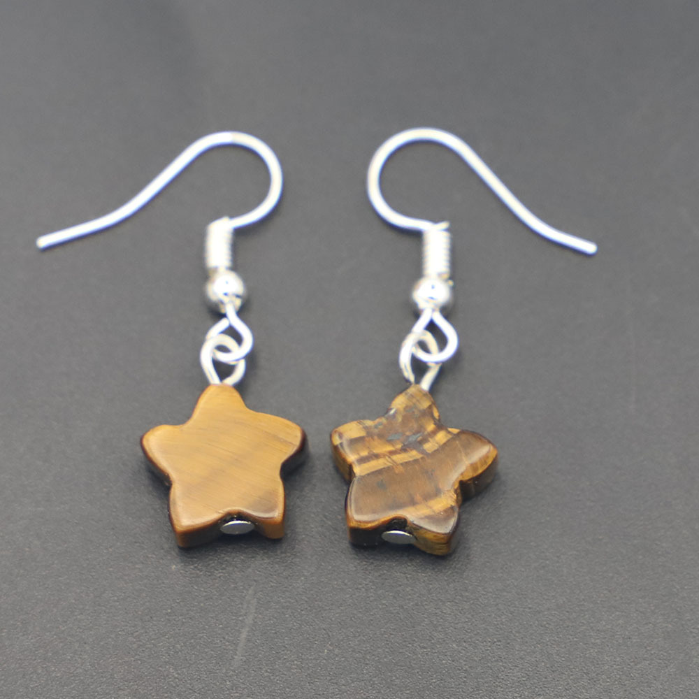 4:Silver tiger eye stone five-pointed star