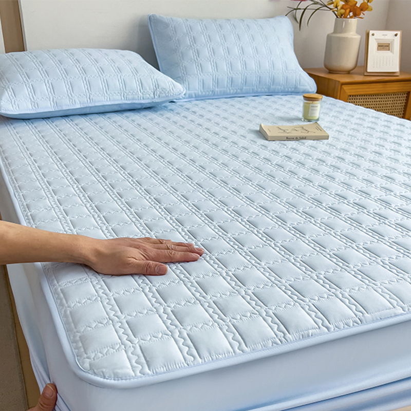 Cotton fitted sheet-sky blue