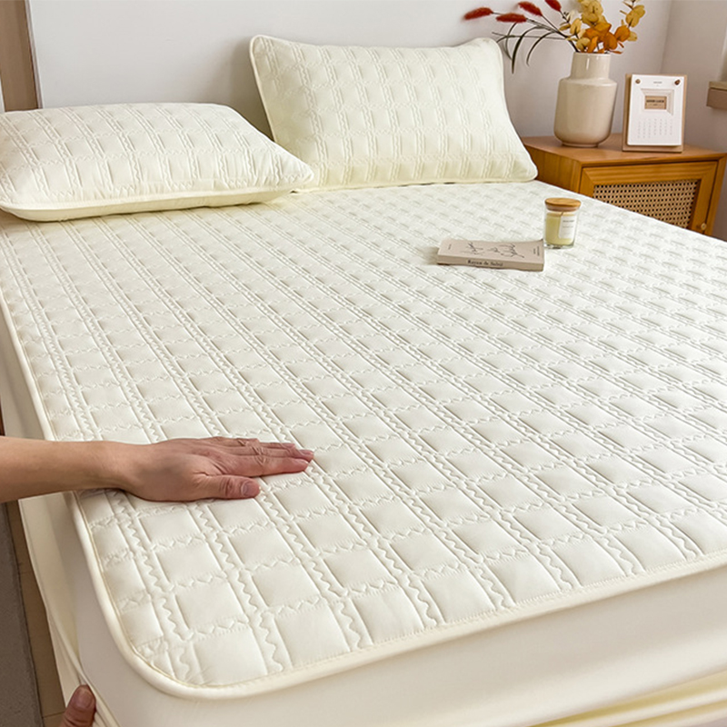 Cotton fitted sheet-white