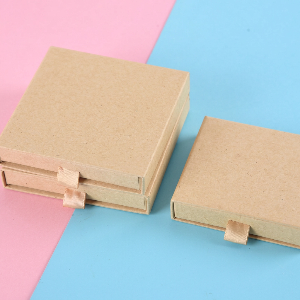 Kraft paper pull-out box 9*9*1.6cm