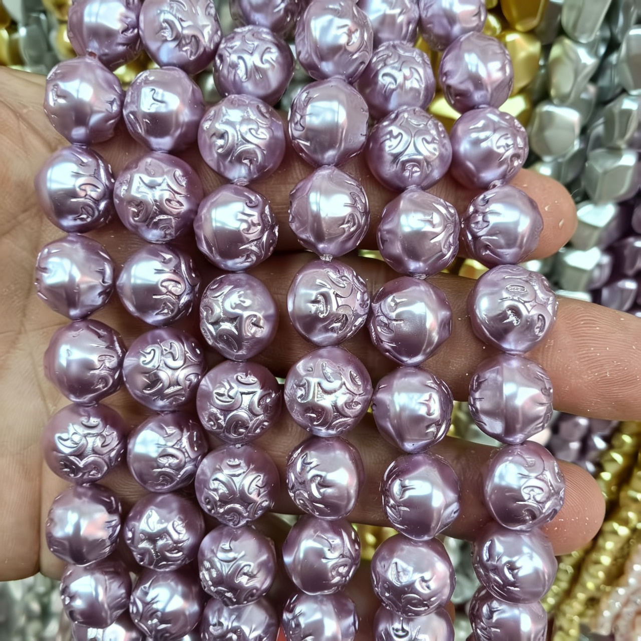 7:10mm ball bead pattern purple