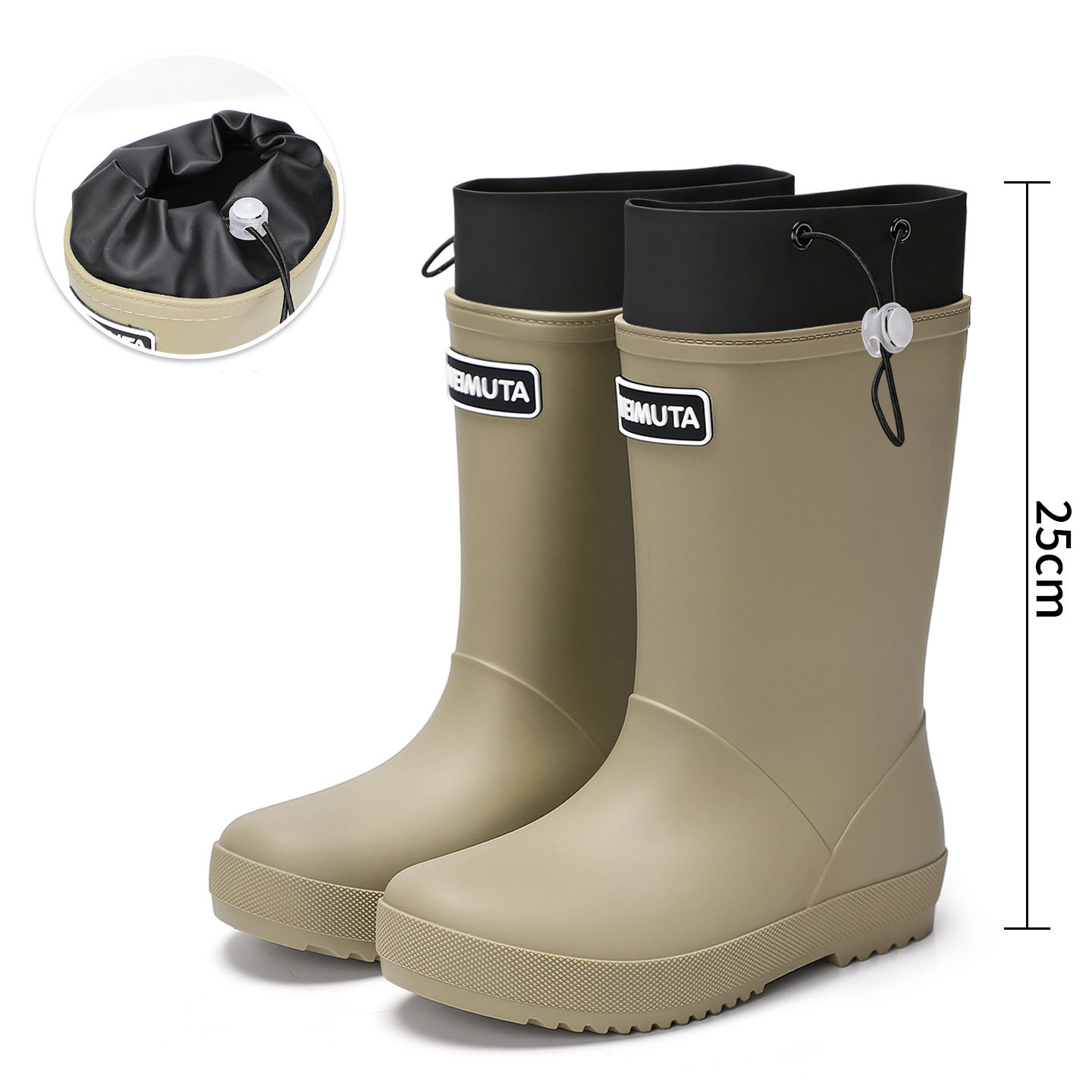 Gray-green waterproof drawstring