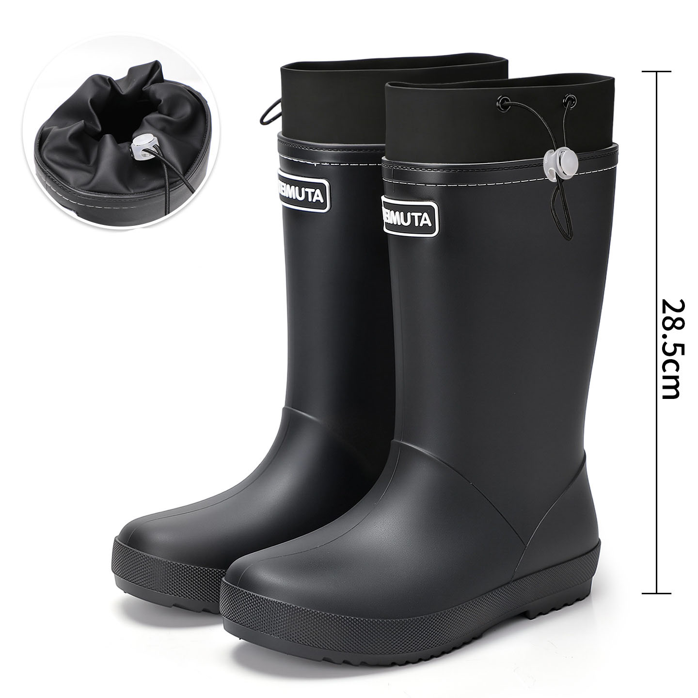 [Adult] Black waterproof drawstring