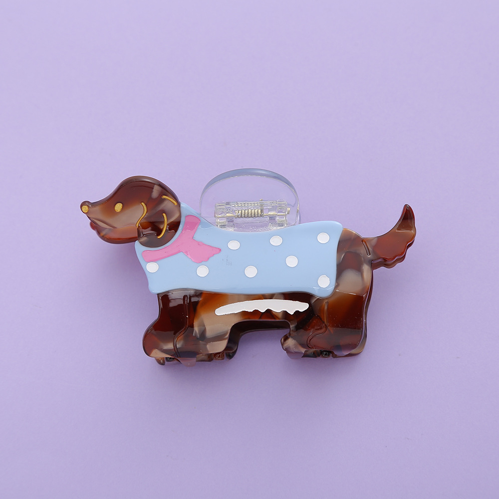 4:Blue clothes dachshund 9.5*5cm