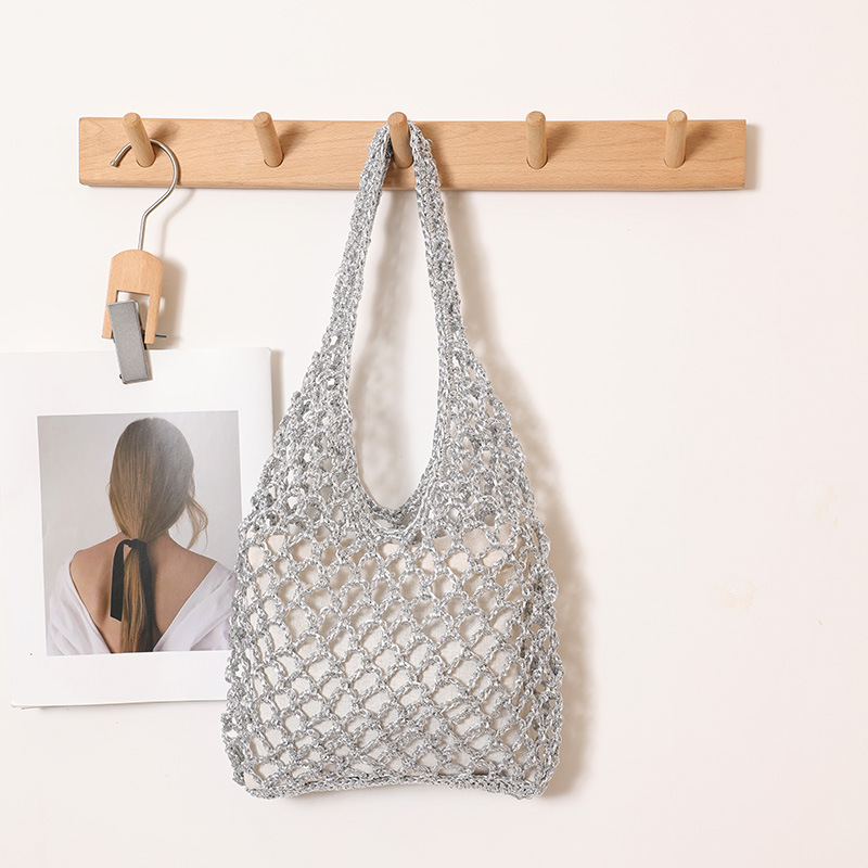 Silver net bag with inner bag