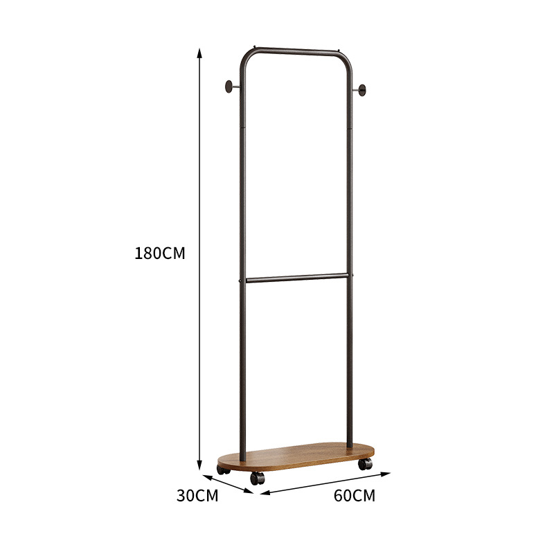 walnut color black rack 60*170 with hang bar