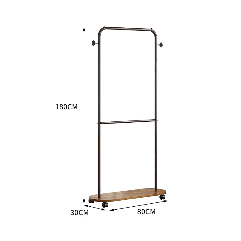 walnut color black rack 80*170 with hang bar