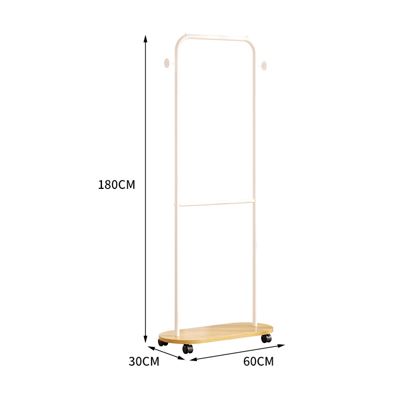 wood color white rack 60*170 with hang bar