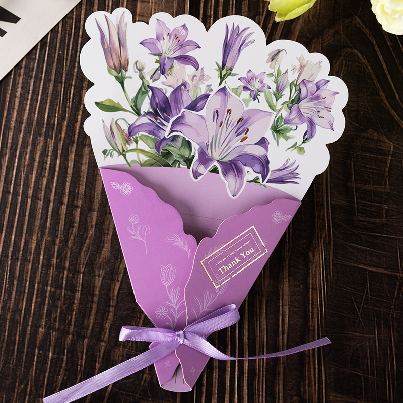 2:【02] large lily-thank you (individually packaged in opp bag with ribbon)