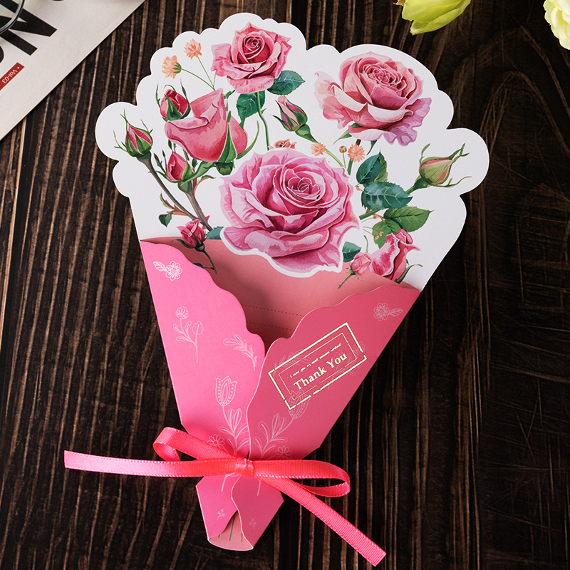8:【08】large rose-thank you (opp bag individually packaged with ribbon)