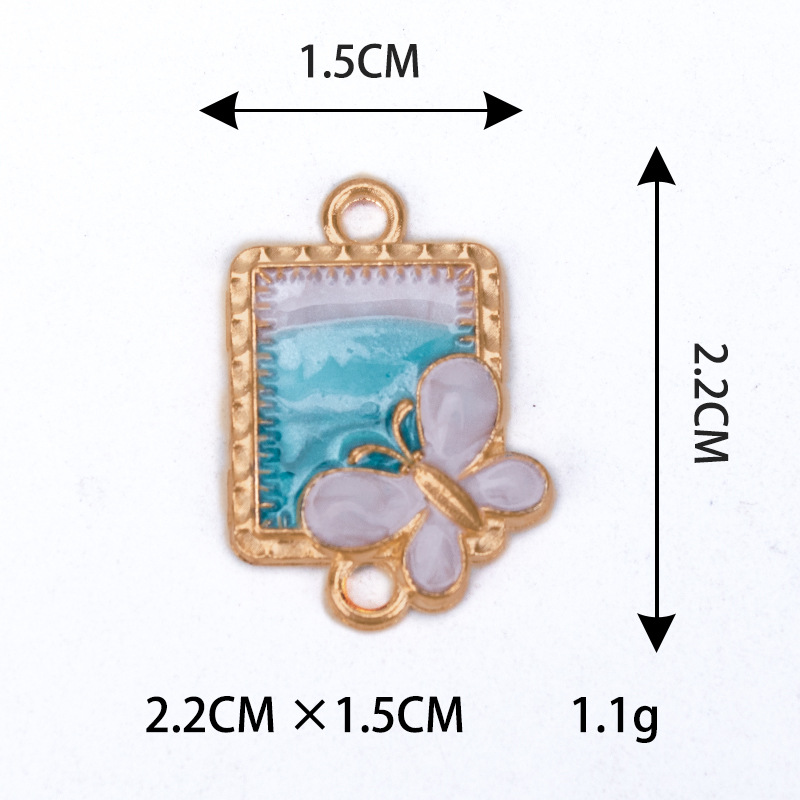 5:Blue and white rectangular butterfly pendant