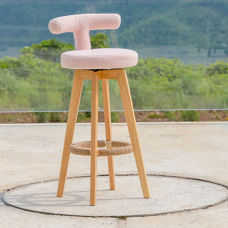 Sitting height 63cm, log feet   light pink teddy velvet