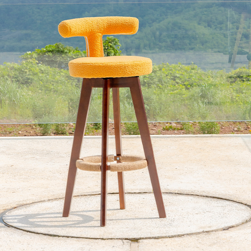 Sitting height 63 brown wooden feet   yellow teddy velvet