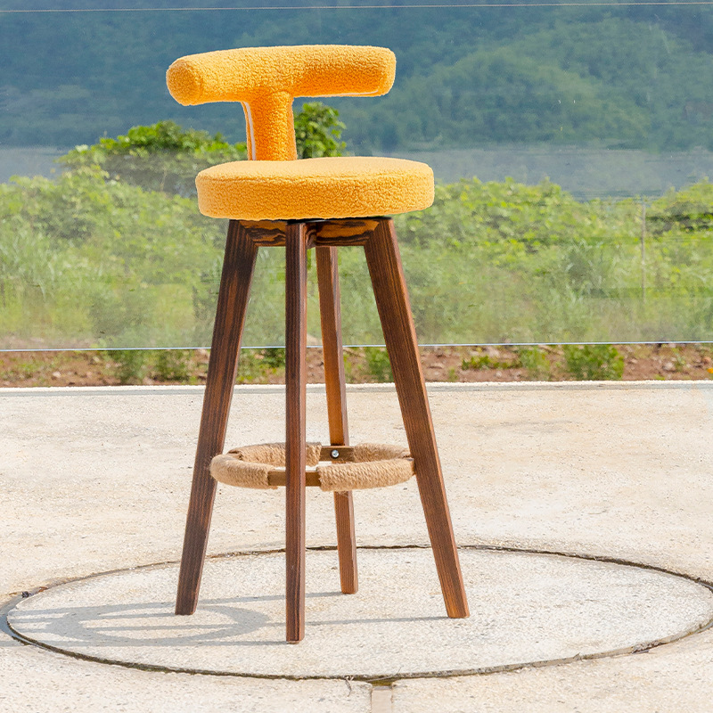 Sitting height 63 carbonized wood feet   yellow teddy velvet