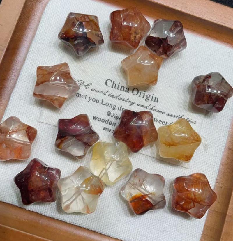 8 Natural red gum flower five-pointed star