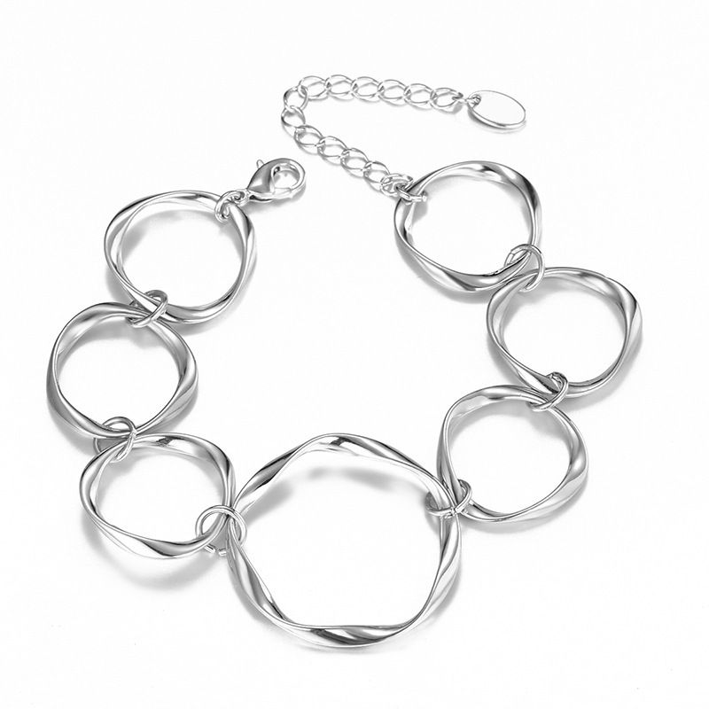 platinum color bracelet 2.75*30.8mm 18.5cm