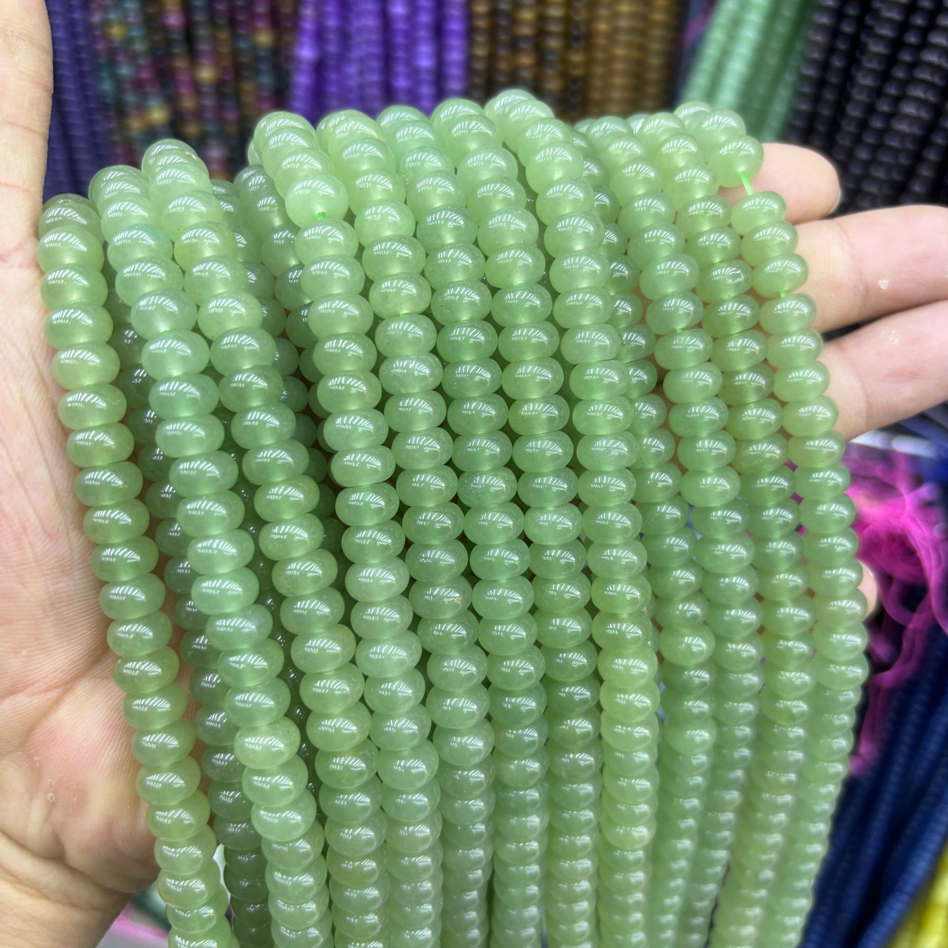 7:Green aventurine abacus beads