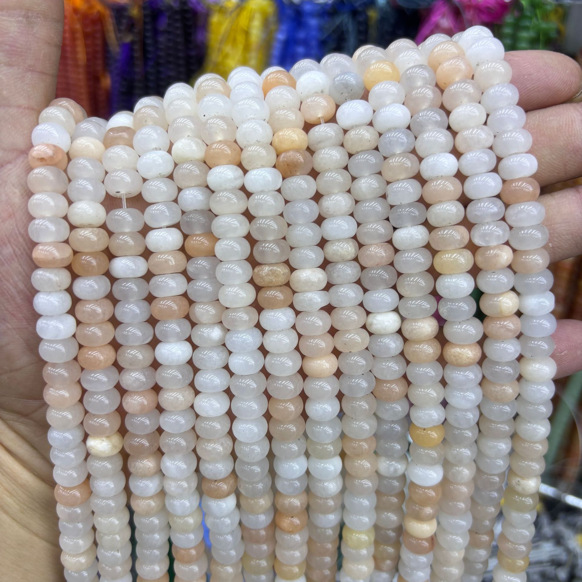 14:Pink aventurine abacus beads