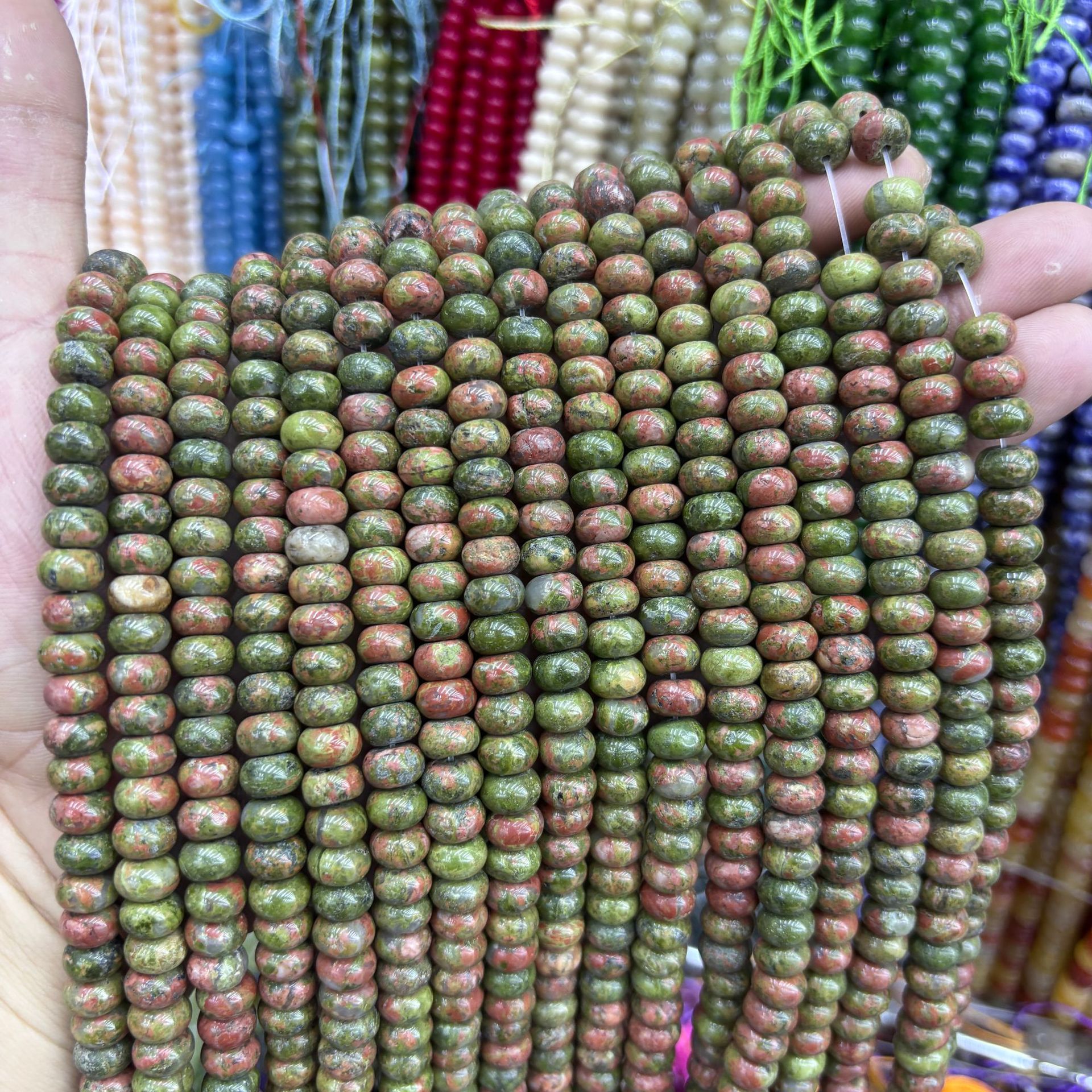 21:Flower green abacus beads