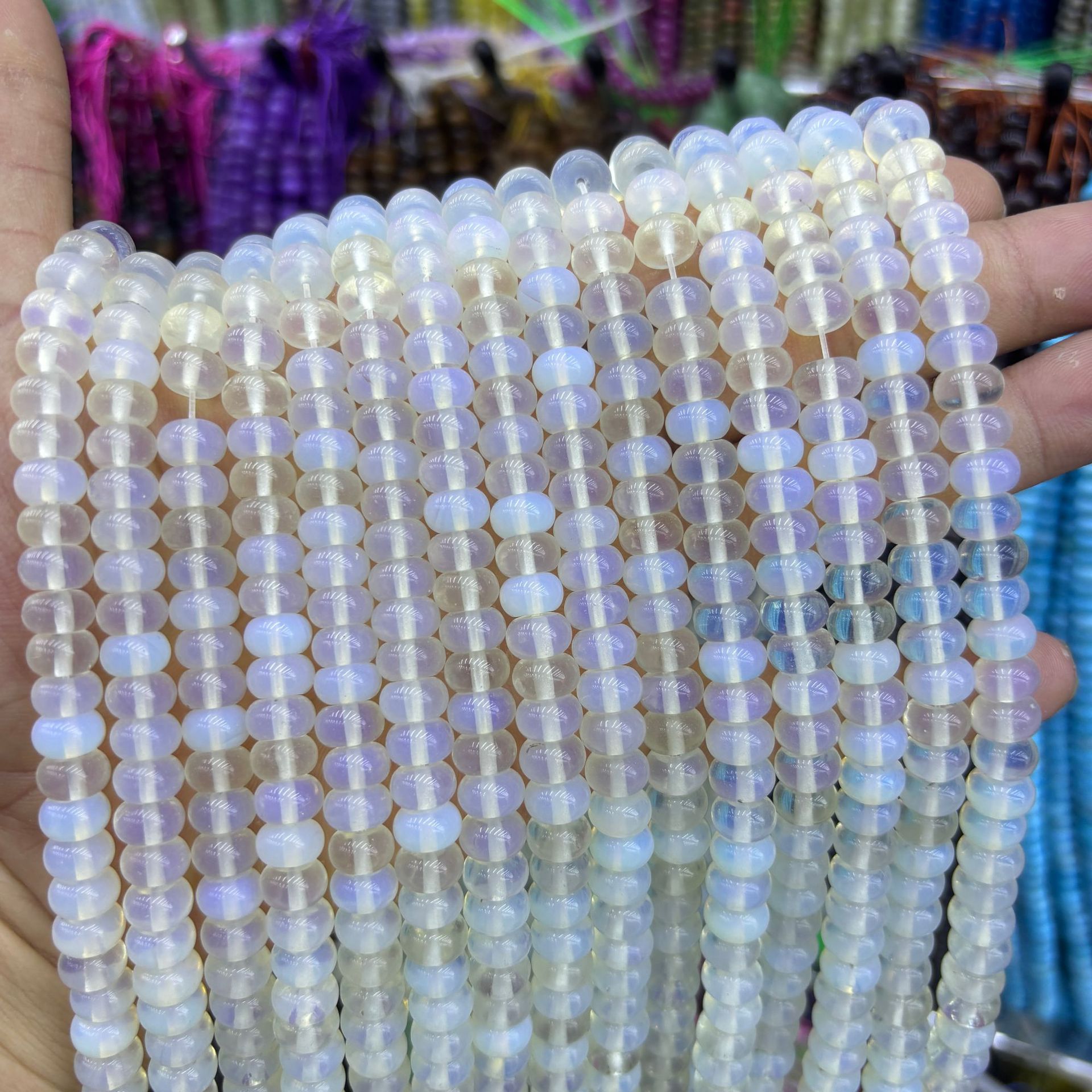 4 Opal abacus beads