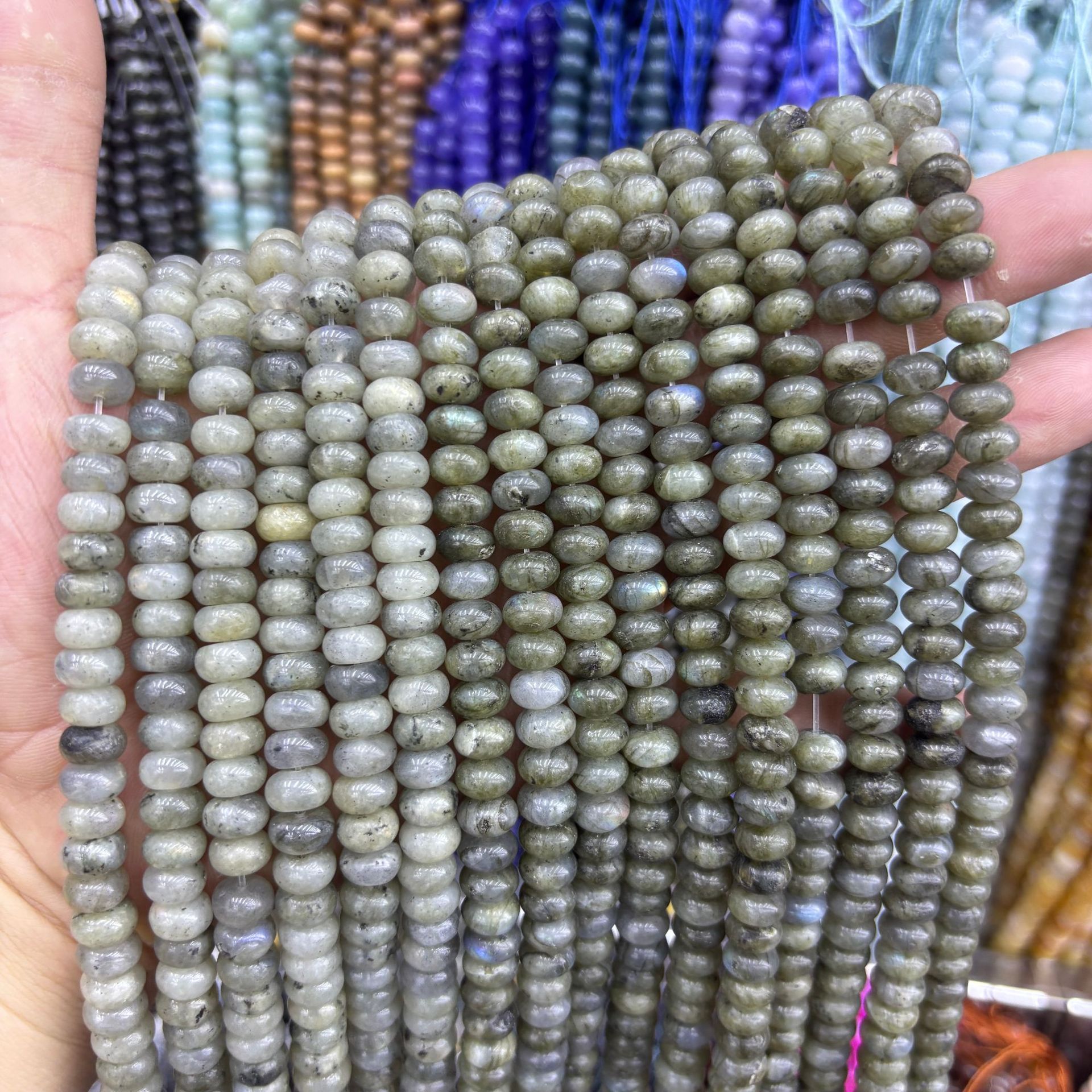 28:Gray glitter abacus beads