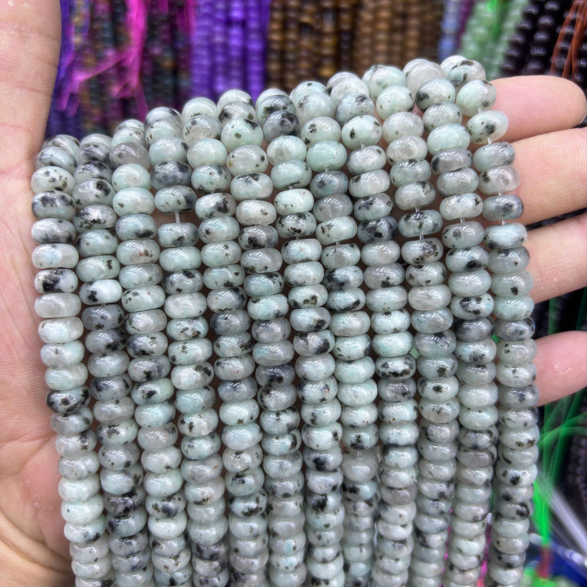 8 Tianshan blue abacus beads