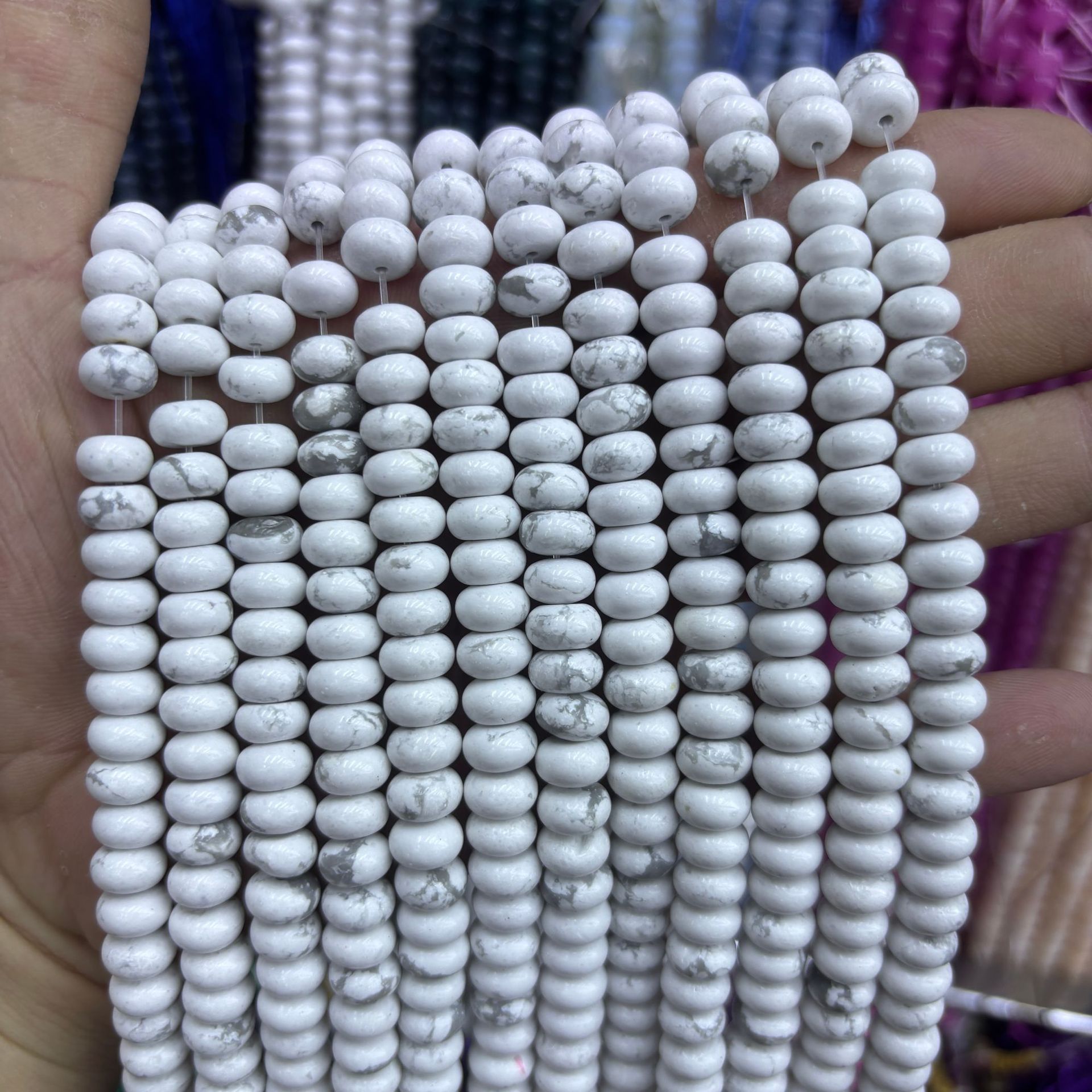 23 White Turquoise abacus beads