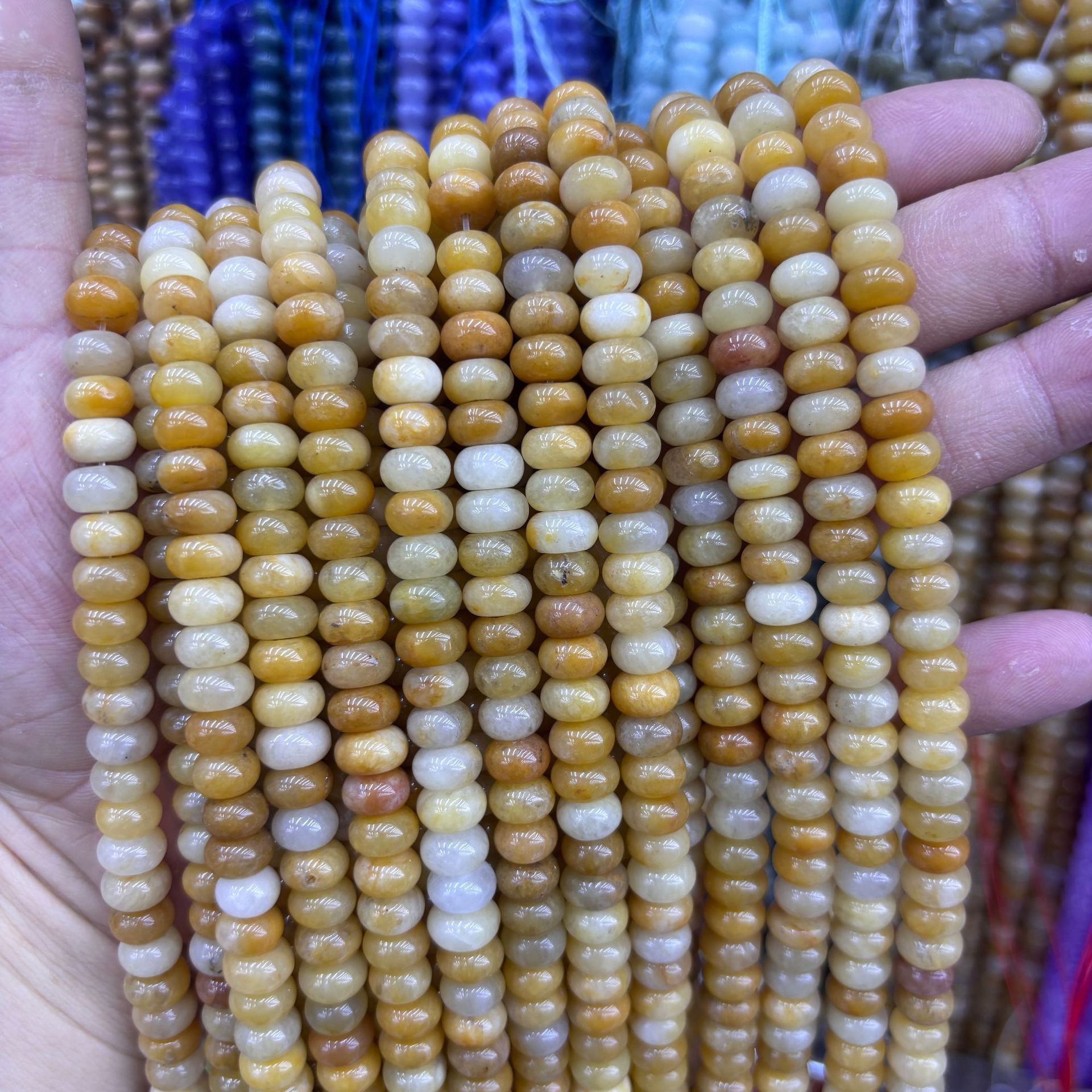 29 Old topaz abacus beads