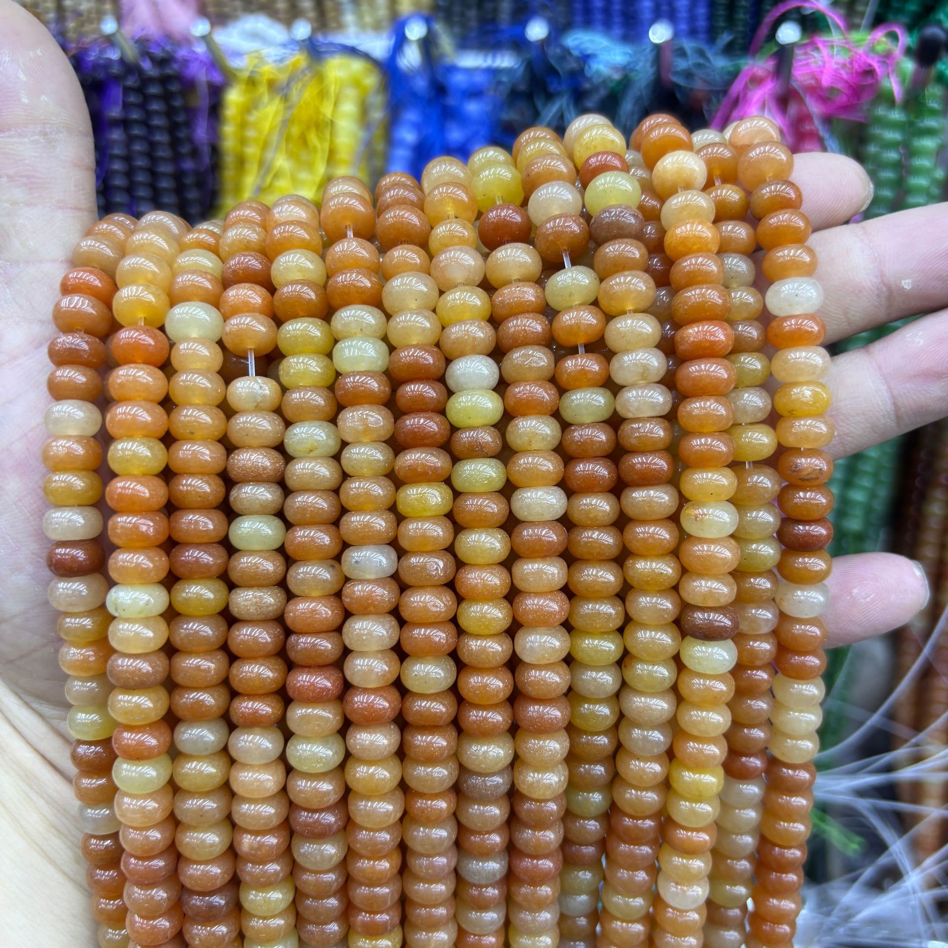 30 Red aventurine abacus beads