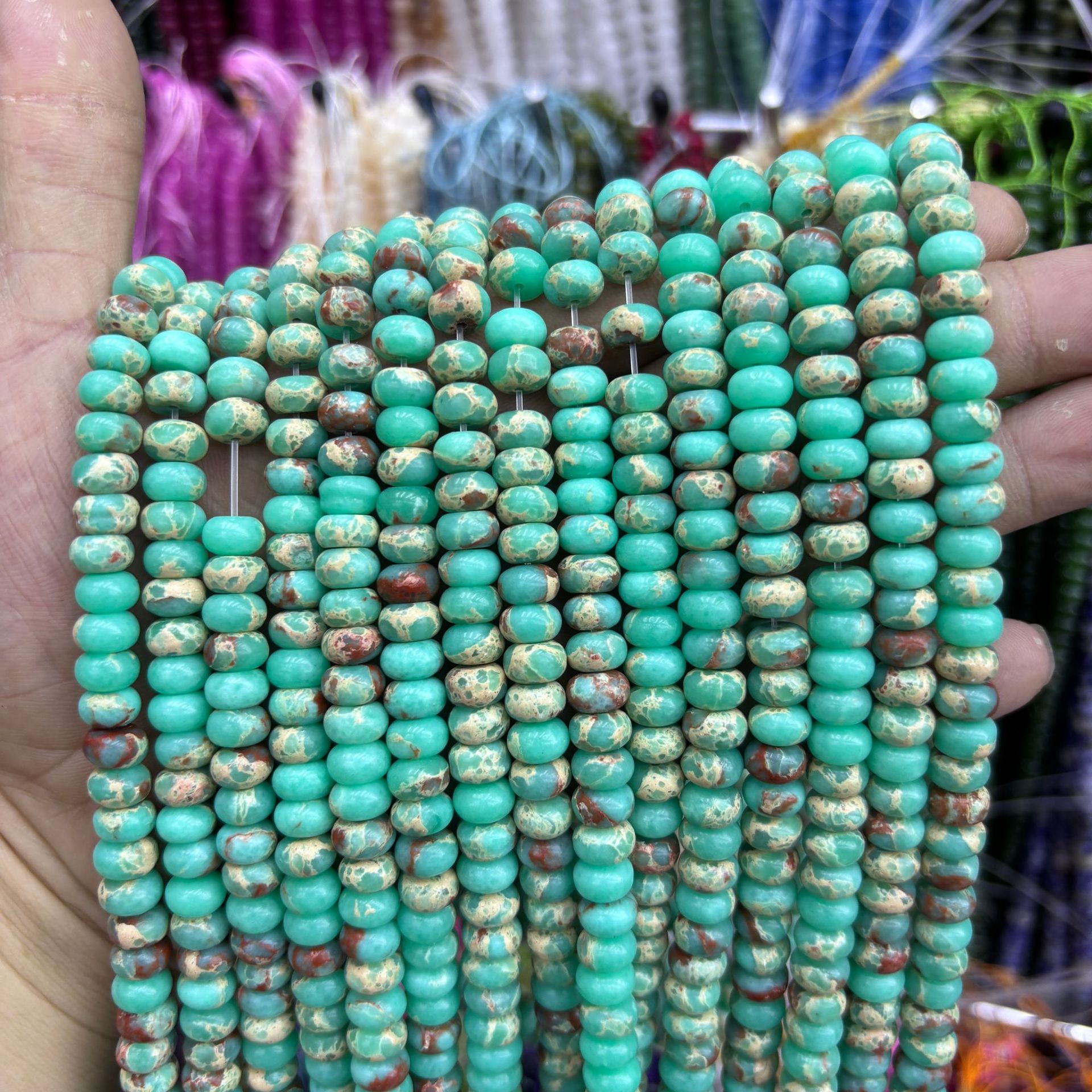 84 Synthetic shoushan stone abacus beads
