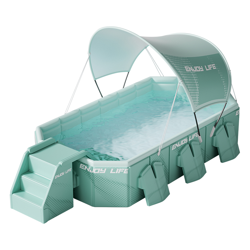 pool with sunshade and slide 2.6m