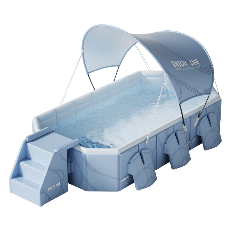 pool with sunshade slide 3m