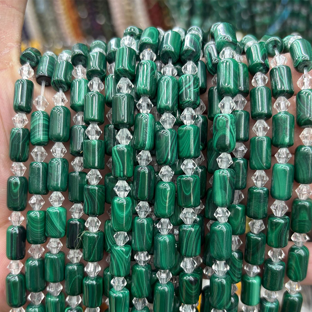 8:25 pieces of 7x11mm malachite cylinders