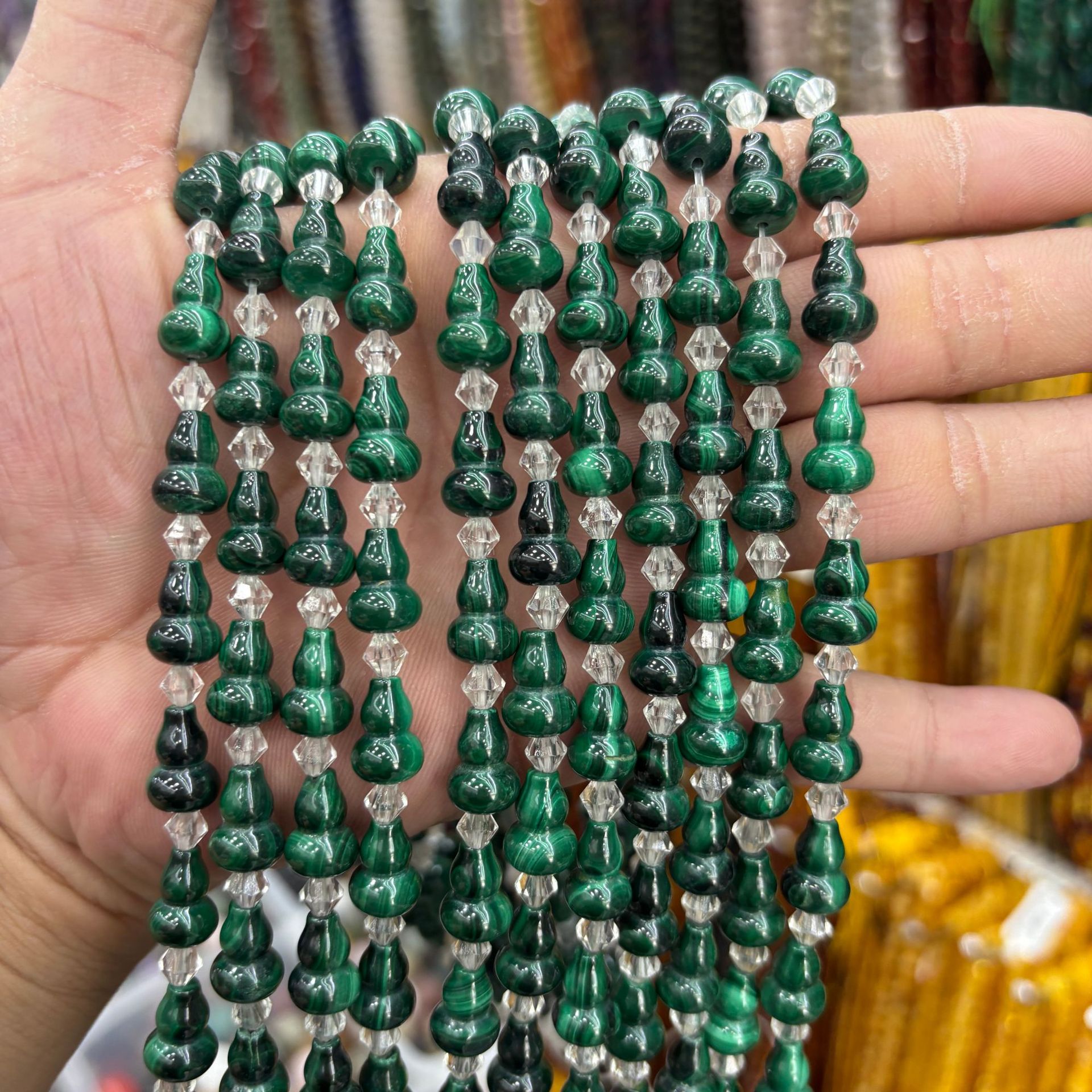 4:8x12mm malachite gourd 22 pieces