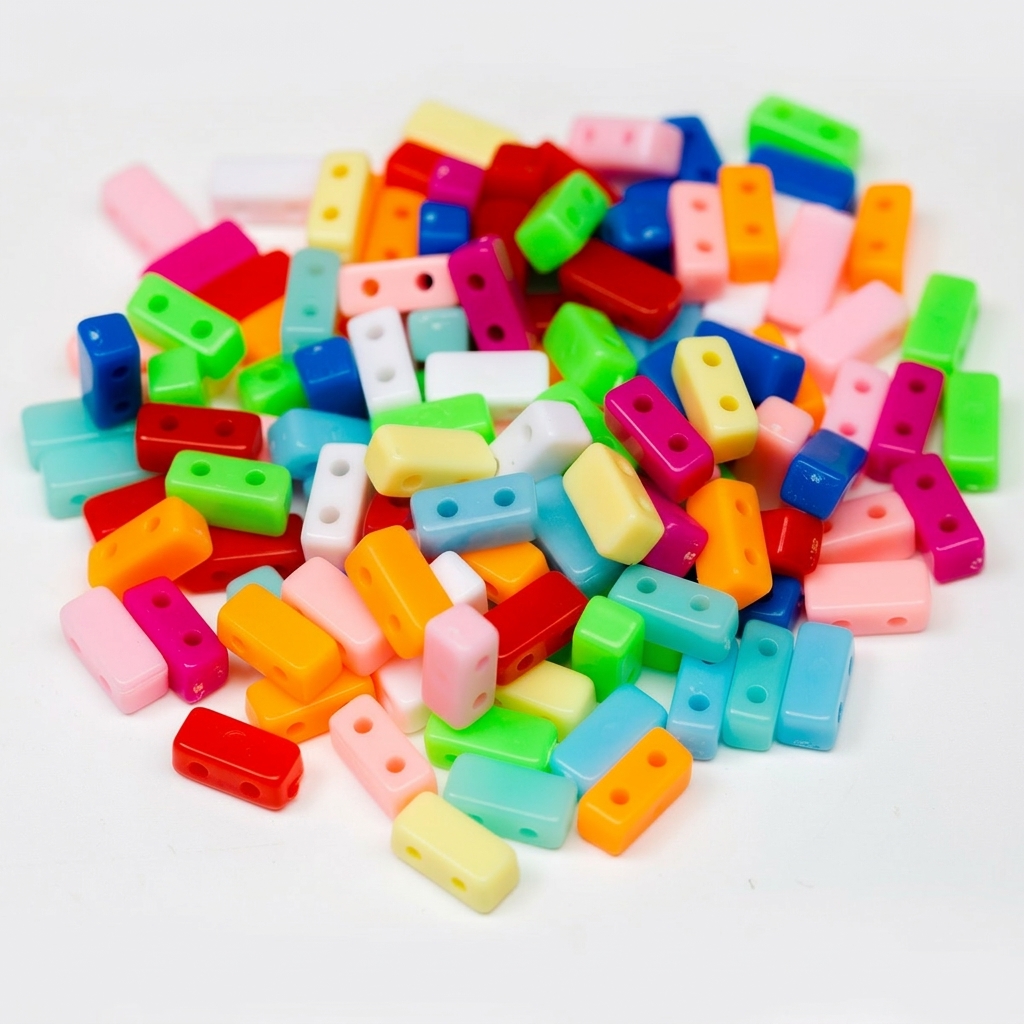 5:4*9mm small double hole solid color mix