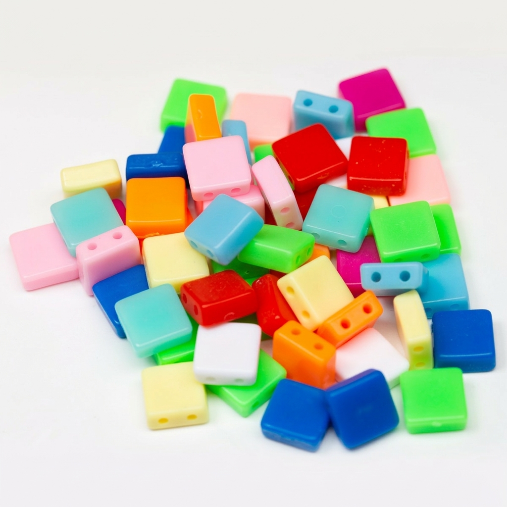 6:9*9mm large double hole solid color mix
