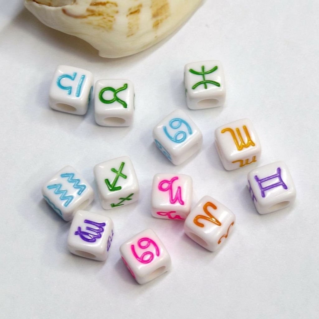3:Colored characters on white background