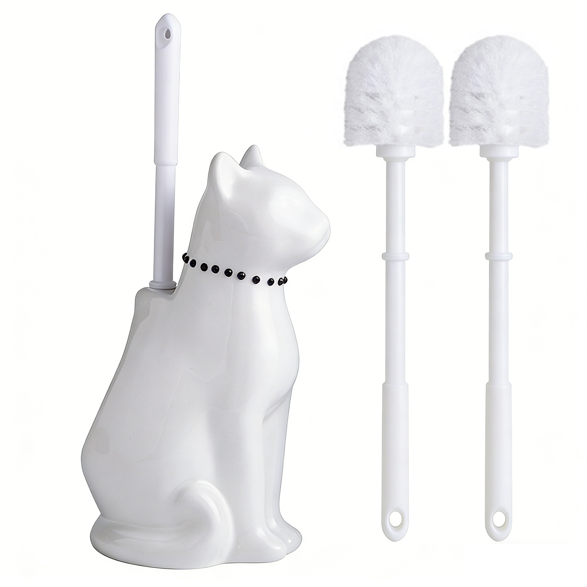 white One ceramic with two brushes