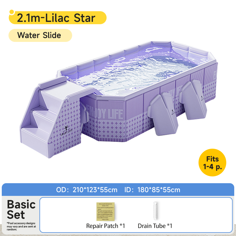 pool with slide 2.1m