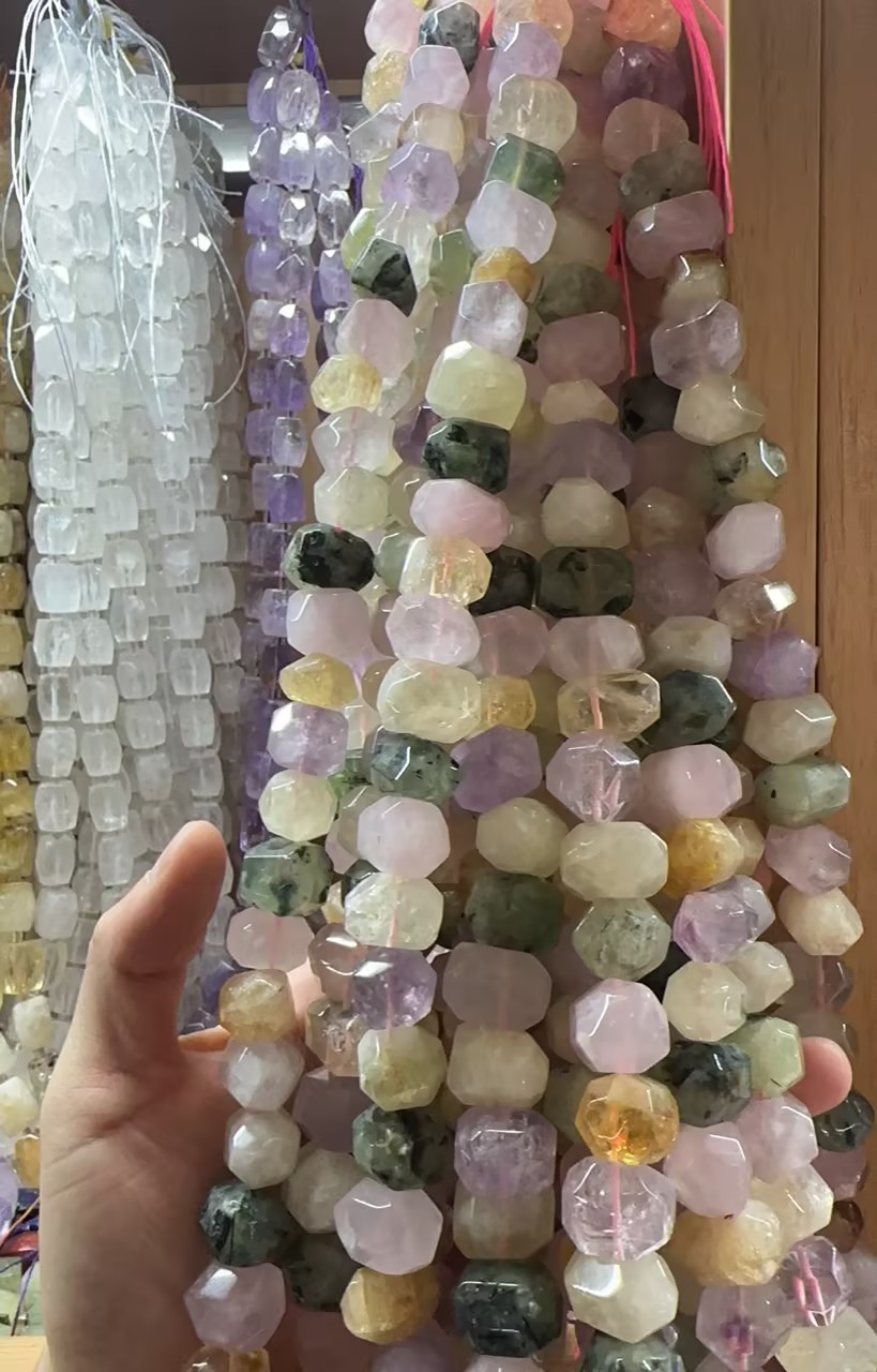 mixed colors Amethyst, feldspar, topaz, aventurine