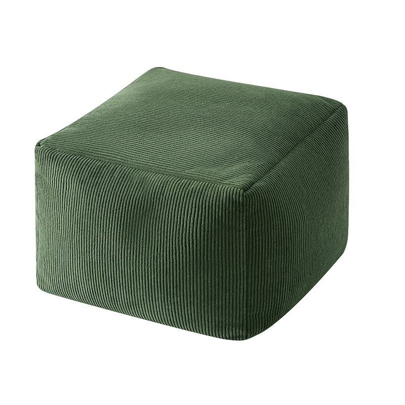 Corduroy pouf-bamboo green