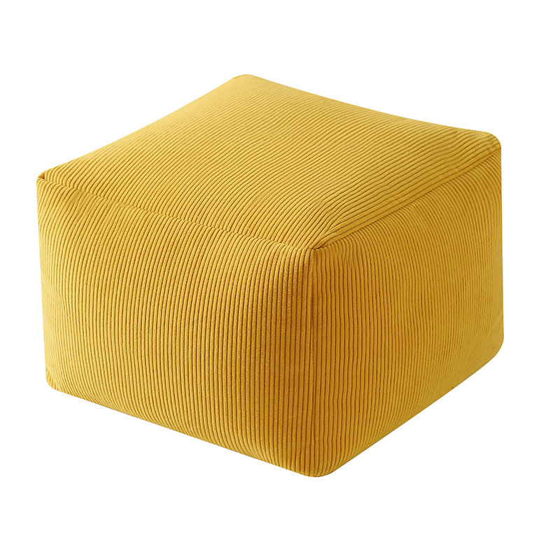 Corduroy pouf-bright yellow